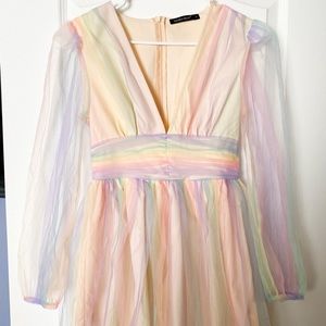 Nude/Rainbow Dress